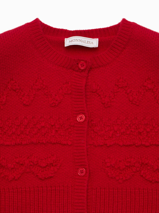 Monnalisa: 聚酯混纺针织开衫 - 红色 - kids-girls_1 | Luisa Via Roma