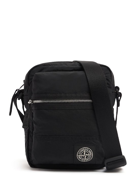 Stone Island: Coated nylon pouch - Black - men_0 | Luisa Via Roma