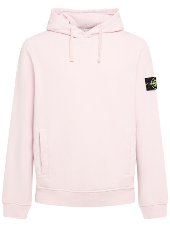 Stone Island: 브러시드 코튼 스웻셔츠 후디 - men_0 | Luisa Via Roma