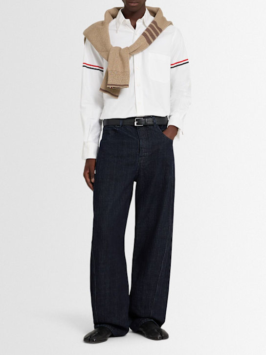 Thom Browne: Classic oxford button down shirt - men_1 | Luisa Via Roma
