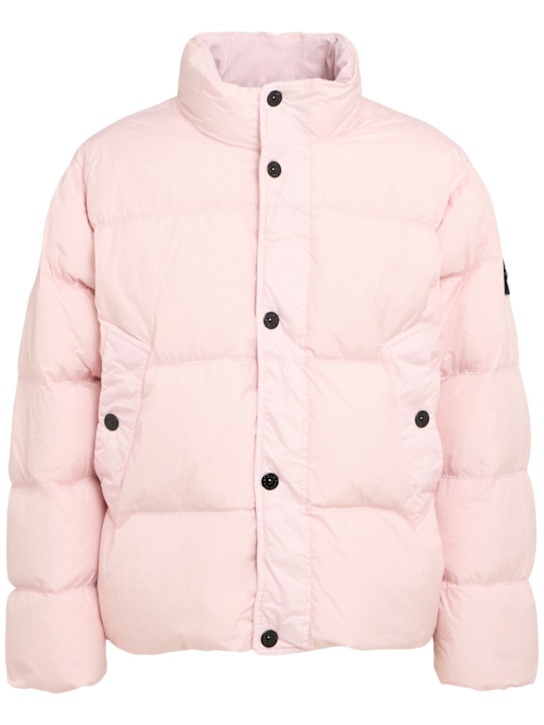 Stone Island: 尼龙羽绒飞行员夹克 - 粉色 - men_0 | Luisa Via Roma