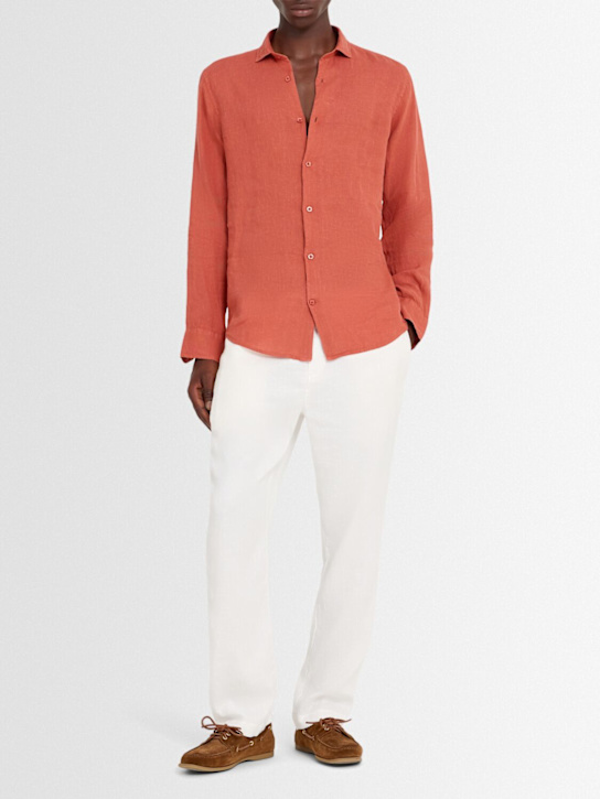 Frescobol Carioca: Langärmeliges Shirt aus Leinen „Antonio“ - Coral Rose - men_1 | Luisa Via Roma