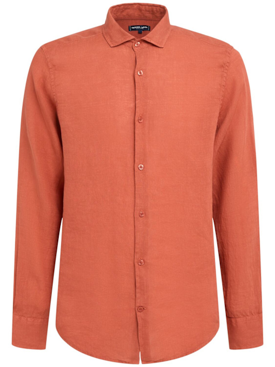 Frescobol Carioca: Langärmeliges Shirt aus Leinen „Antonio“ - Coral Rose - men_0 | Luisa Via Roma