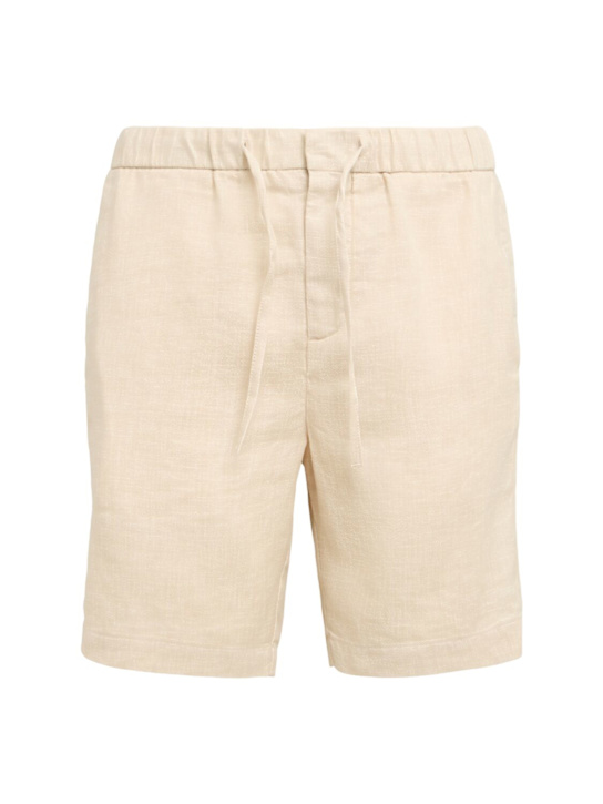 Frescobol Carioca: Felipe linen blend shorts - Sand - men_0 | Luisa Via Roma