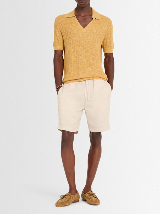 Frescobol Carioca: Felipe linen blend shorts - Sand - men_1 | Luisa Via Roma