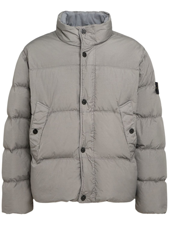 Stone Island: Piumino in nylon - Cemento - men_0 | Luisa Via Roma