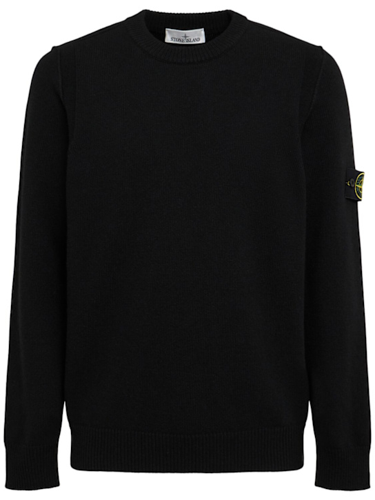 Stone Island: Pullover aus Wollmischung - Schwarz - men_0 | Luisa Via Roma