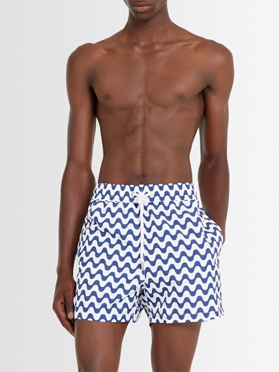Frescobol Carioca: BADESHORTS AUS TECHNOSTOFF MIT DRUCK - Navy-blue - men_1 | Luisa Via Roma