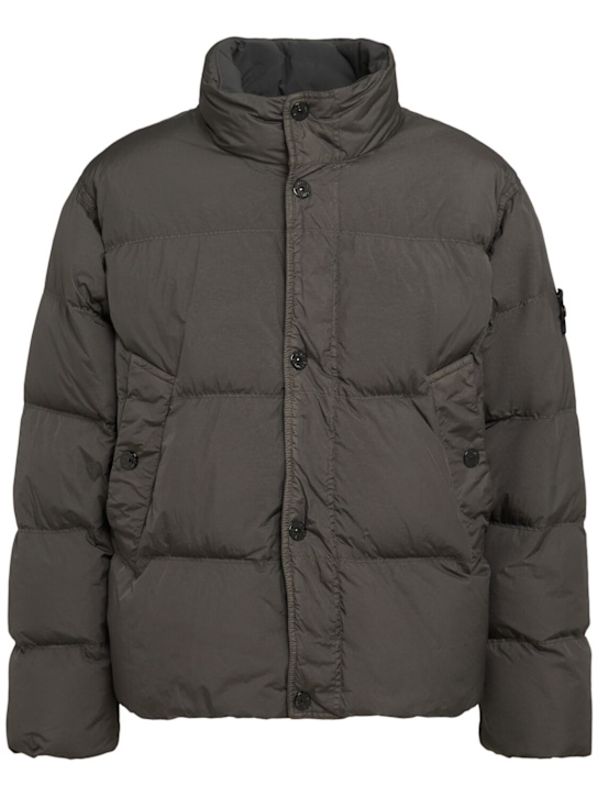 Stone Island: Nylon down bomber jacket - Lead Grey - men_0 | Luisa Via Roma