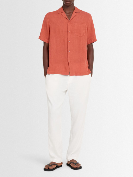 Frescobol Carioca: Angelo亚麻保龄球衬衫 - Coral Rose - men_1 | Luisa Via Roma