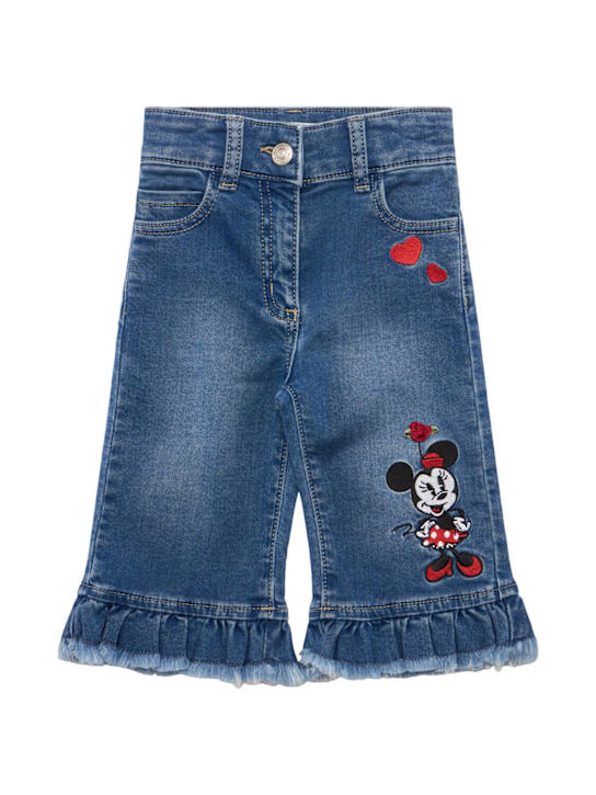 Monnalisa: Jeans in misto cotone con ricami - Denim - kids-girls_0 | Luisa Via Roma
