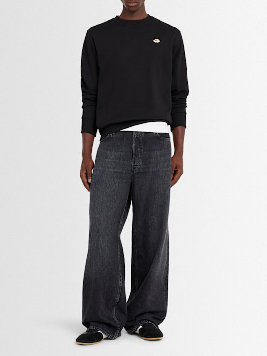 Fiorucci: Angel patch regular fit sweatshirt - Black - men_1 | Luisa Via Roma