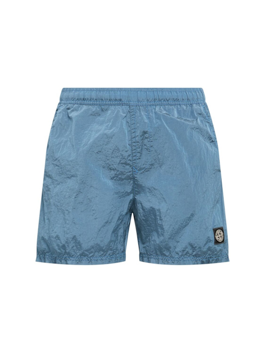 Stone Island: Shorts aus Econyl - Blue Acciaio - men_0 | Luisa Via Roma