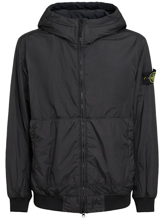 Stone Island: Nylon bomber jacket - Black - men_0 | Luisa Via Roma