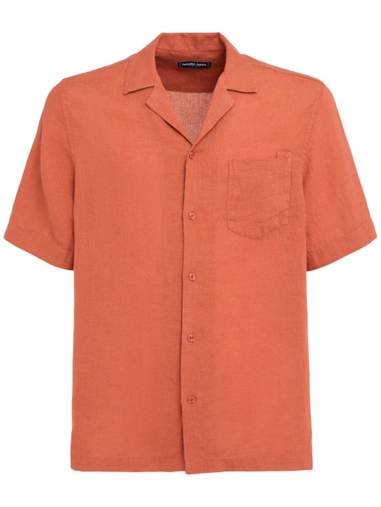 Frescobol Carioca: Angelo亚麻保龄球衬衫 - Coral Rose - men_0 | Luisa Via Roma