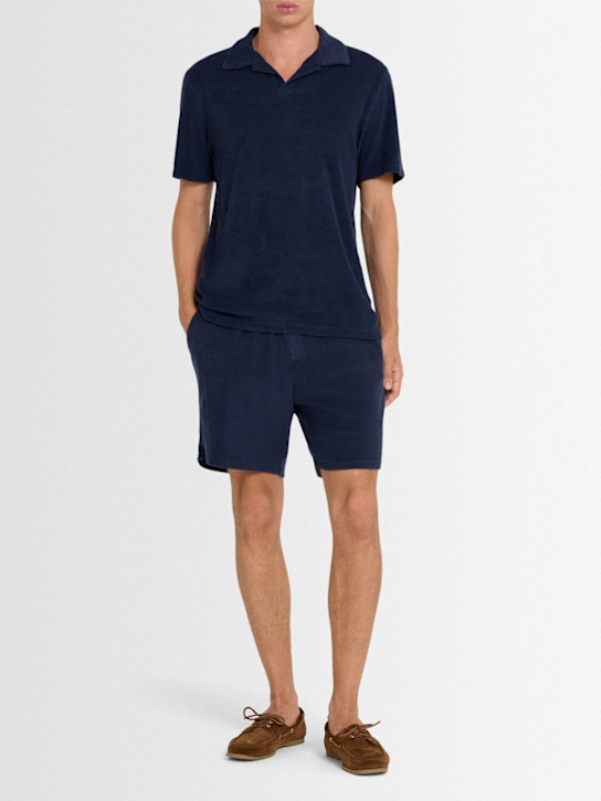 Frescobol Carioca: Faustino terry polo shirt - Navy-blue - men_1 | Luisa Via Roma