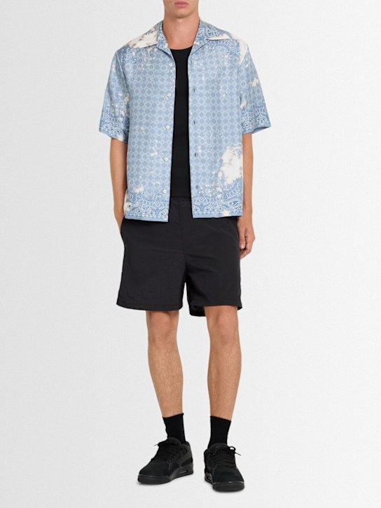 Amiri: Bleached bandana bowling shirt - men_1 | Luisa Via Roma
