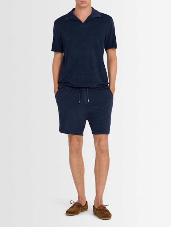 Frescobol Carioca: Augusto terry shorts - Navy-blue - men_1 | Luisa Via Roma