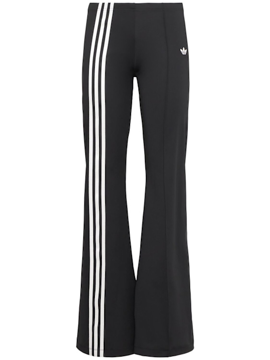 adidas Originals: Logo tech flared pants - Black - women_0 | Luisa Via Roma