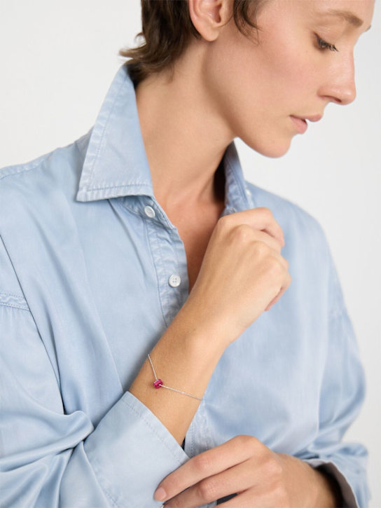 EÉRA: 18Kt Gold & diamond Hug bracelet - Silver/Fuchsia - women_1 | Luisa Via Roma