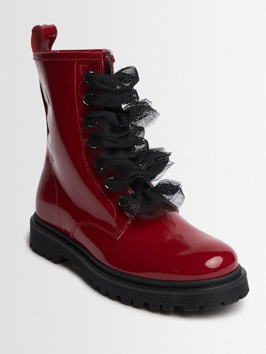 Monnalisa: Patent leather boots - レッド - kids-girls_1 | Luisa Via Roma