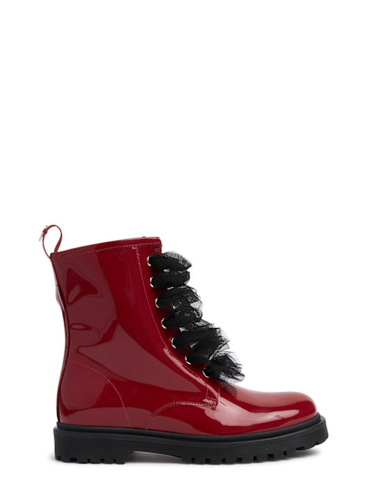 Monnalisa: Patent leather boots - レッド - kids-girls_0 | Luisa Via Roma