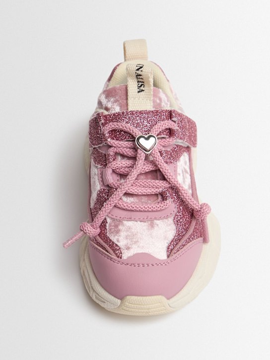 Monnalisa: Glittered sneakers - Pink - kids-girls_1 | Luisa Via Roma