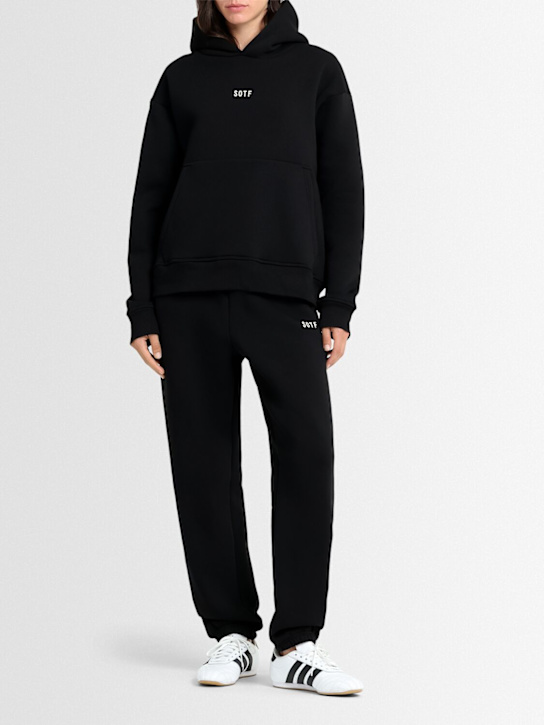 SOTF: Cotton blend hoodie - Black - women_1 | Luisa Via Roma