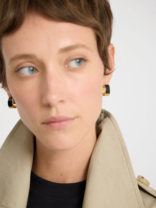 Toteme: Kreolenohrringe „Signatur“ - Schwarz/Gold - women_1 | Luisa Via Roma