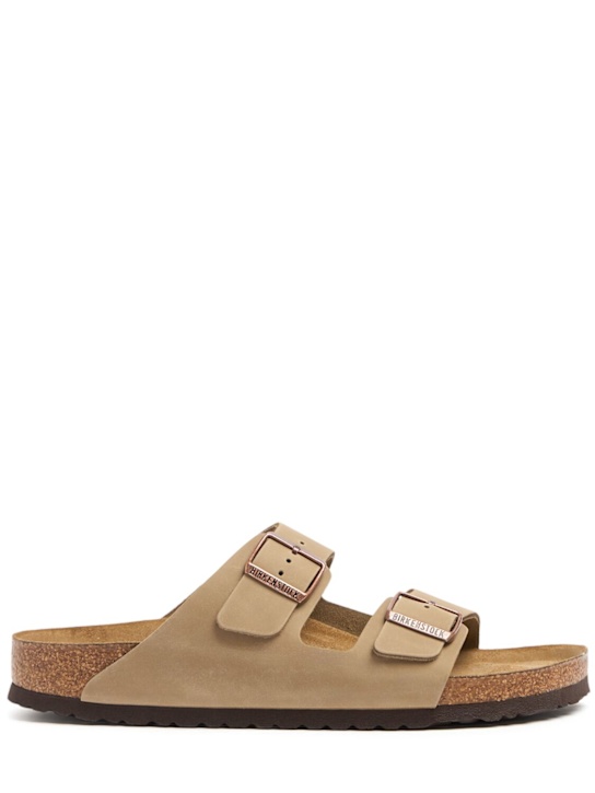 BIRKENSTOCK: Arizona SFB oiled leather sandals - Tabacco Brown - men_0 | Luisa Via Roma