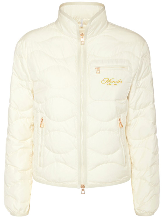 Moncler: Tegea wave quilted down jacket - women_0 | Luisa Via Roma