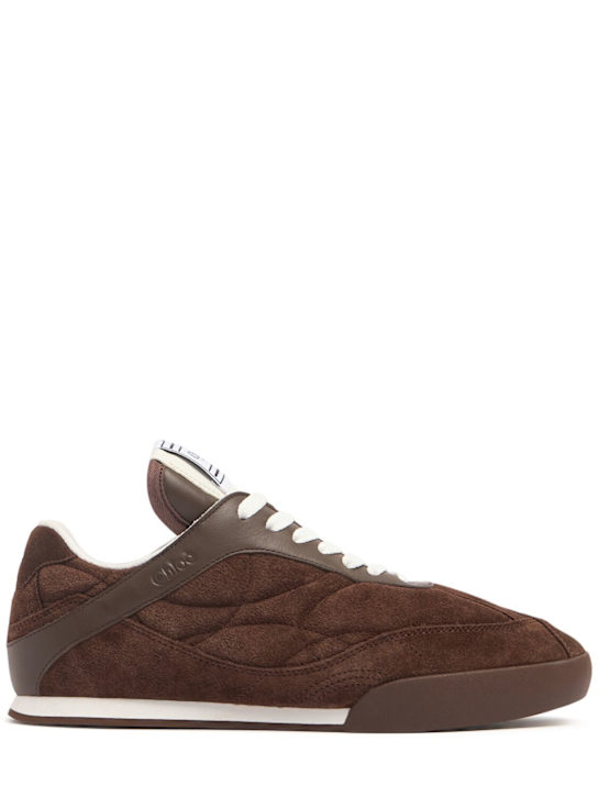 Chloé: Kick leather lace-up low sneakers - women_0 | Luisa Via Roma