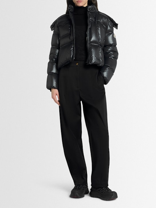 Moncler: Erea square quilted nylon down jacket - women_1 | Luisa Via Roma