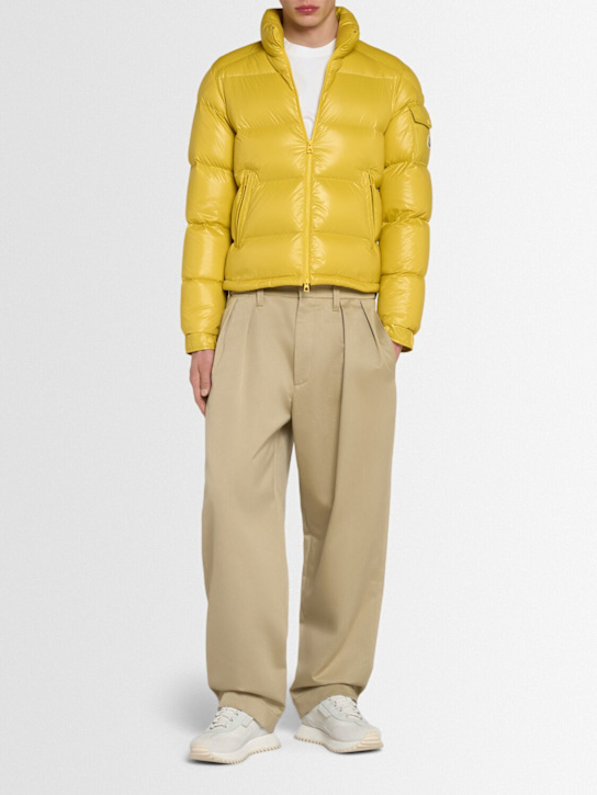 Moncler: Levitha short nylon down jacket - Yellow - men_1 | Luisa Via Roma