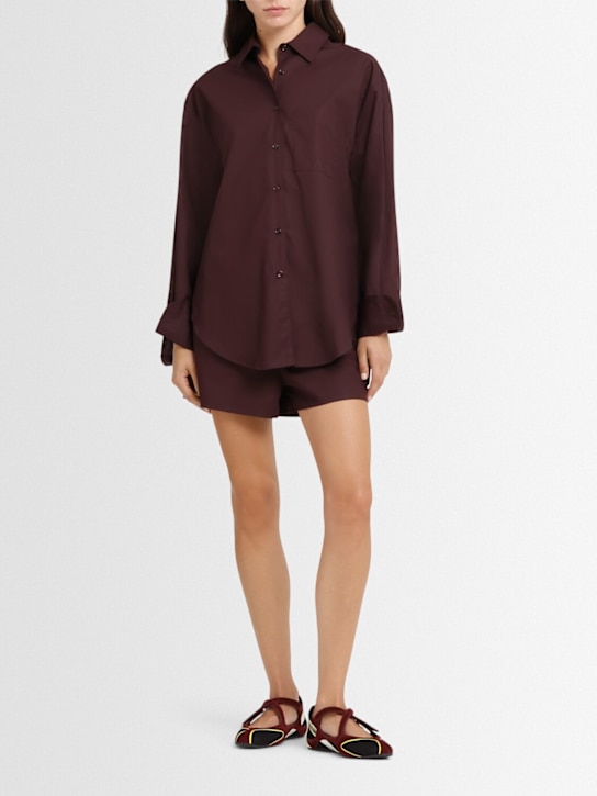 The Frankie Shop: Lui cotton poplin shirt - Purple - women_1 | Luisa Via Roma