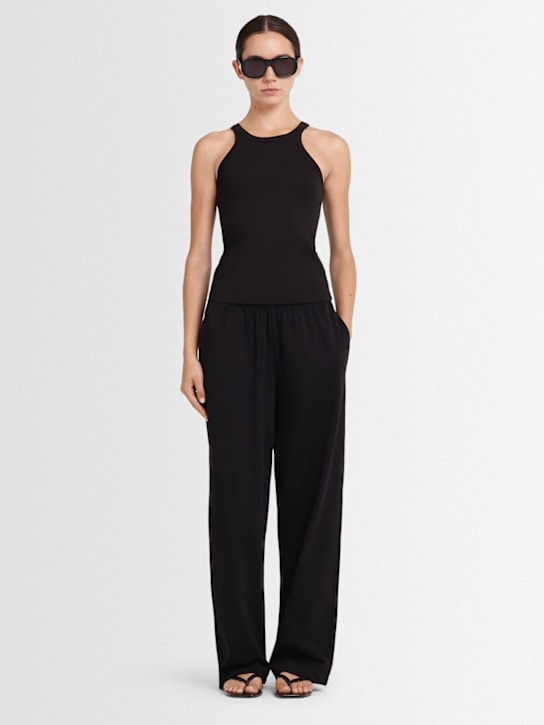 Annagreta: Ava stretch cotton jersey tank top - Black - women_1 | Luisa Via Roma