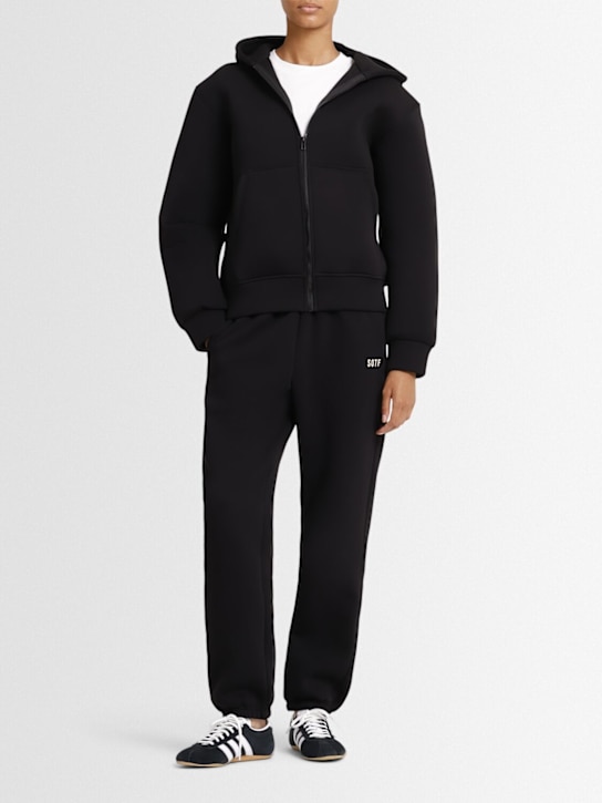 Full-zip stretch cotton hoodie - Thumbnail 2