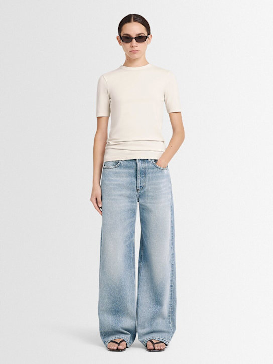 Annagreta: Daisy stretch cotton jersey t-shirt - Beige - women_1 | Luisa Via Roma