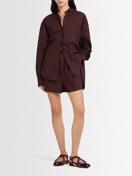 The Frankie Shop: Lui cotton poplin boxer shorts - パープル - women_1 | Luisa Via Roma