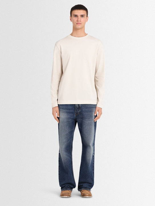 The Core: Long-sleeve cotton jersey t-shirt - Beige - men_1 | Luisa Via Roma