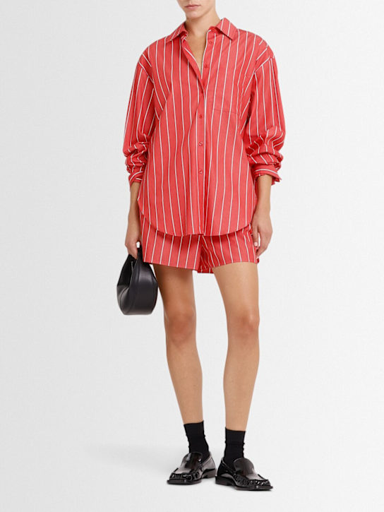 The Frankie Shop: Lui striped cotton poplin shirt - Red/White - women_1 | Luisa Via Roma