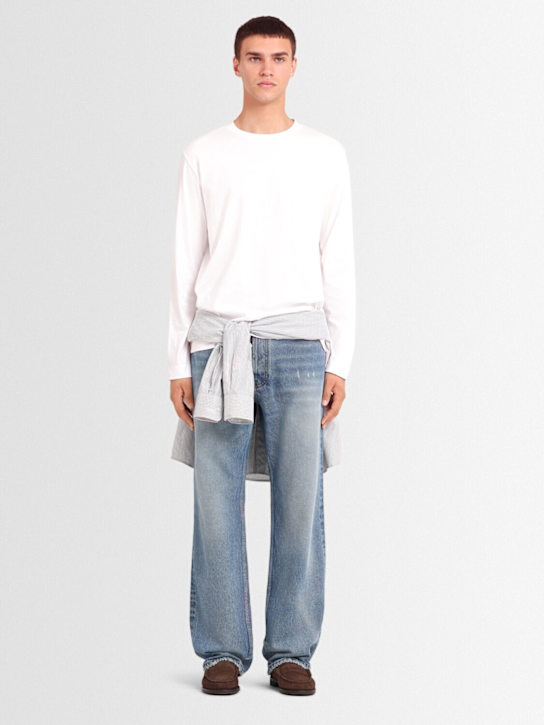 The Core: Long-sleeve cotton jersey t-shirt - White - men_1 | Luisa Via Roma