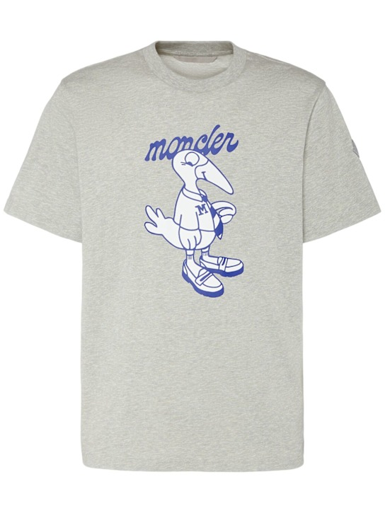 Moncler: Mascot logo cotton t-shirt - men_0 | Luisa Via Roma