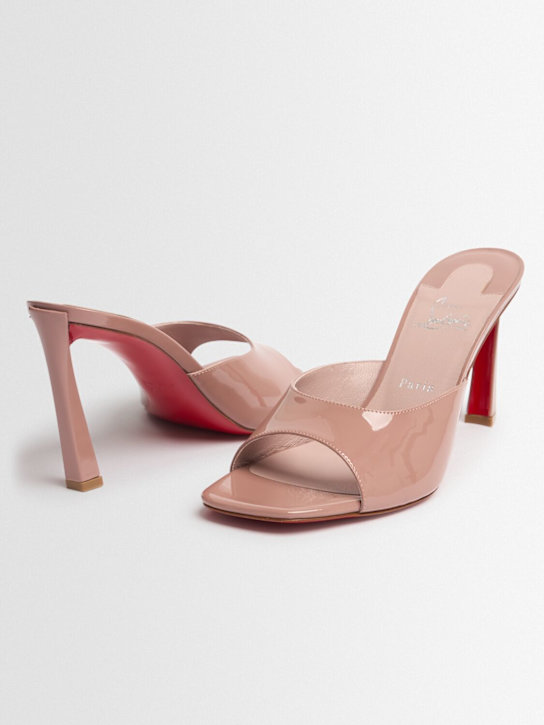 Christian Louboutin: 85mm Condora patent leather mules - women_1 | Luisa Via Roma