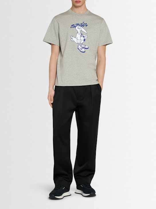 Moncler: Mascot logo cotton t-shirt - men_1 | Luisa Via Roma