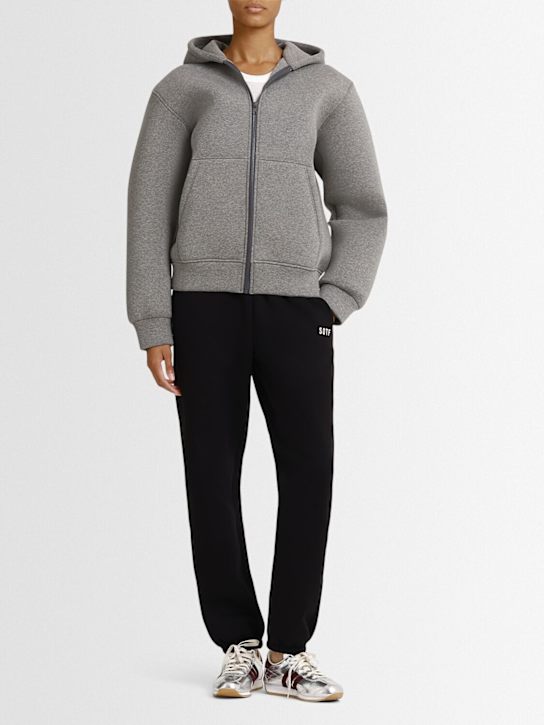 Full-zip stretch cotton hoodie - Thumbnail 2