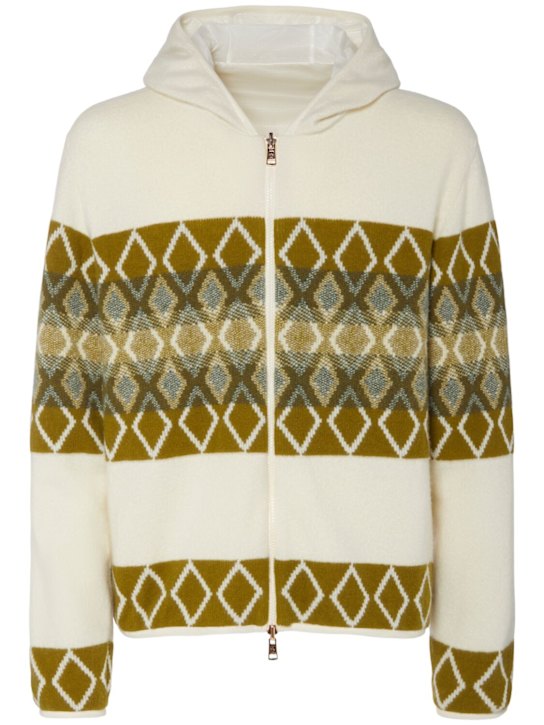 Moncler: Reversible nylon zip-up hoodie - men_0 | Luisa Via Roma