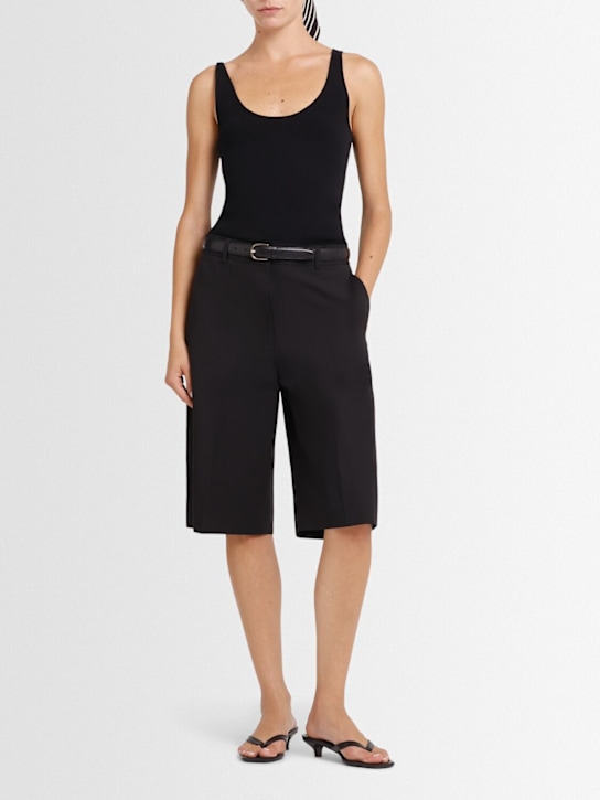 Toteme: Tailored organic cotton blend shorts - Black - women_1 | Luisa Via Roma