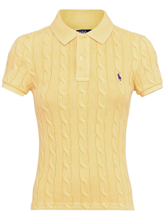 Polo Ralph Lauren: Polo in maglia di cotone a maniche corte con logo - women_0 | Luisa Via Roma