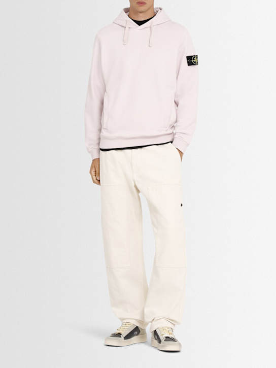 Stone Island: 브러시드 코튼 스웻셔츠 후디 - men_1 | Luisa Via Roma